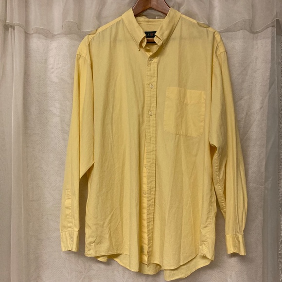 J Crew‎ Mens XL Yellow Cotton Long Sleeve Button Down Casual Shirt - Picture 2 of 14